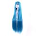 MapofBeauty 40" Anime Costume Long Straight Cosplay Wig Party Wig (Azure Blue)