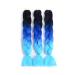 Showjarlly Kanecalon Hair Extensions - Ombre Jumbo Braids & Box Braids | 24-inch Kanecalon Braid Hair in Black Royal Blue & Heaven Blue - Buy Online on GoSupps.com