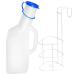 Urinal for men portable urine bottles from leakage -proof men'surinal 1l plastic Pee bottle travel mobile toilet with bed holder urine collection container for on the go emergency