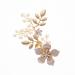 JUSTUSNX Gold Bride Flower Hair Accessories Pearl Crystal Headpiece Wedding Hair Pins Bridal Hair Piece for Women and Girls