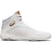 ASICS Men's Split Elite Wrestling Shoes 10 - White/Pure Gold | High Performance Wresting Footwear - Buy Online on GoSupps.com