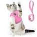 Supet cat dishes Breaking-safe cat leash with dishes for cats soft cats vest for kitten dogs chihuahua (l pink) l (chest size: 38-43 cm) pink)