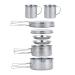 BeGrit Backpacking Camping Cookware Mini Picnic Camping Cooking Mess Kit with Pot and Pan Set for Hiking 8pcs