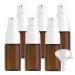 ZEOABSY 6 Pieces 10 ml Brown Lotion Bottles with White Pump 10ml Empty PET Plastic Lotion Pump Bottle Cosmetic Gel Travel Container for Cosmetic Make up Cleaning + 1 x Funnel Brown 10ml