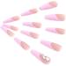 Coffin False Nails Long Fake Nails Pink Crystal Ballerina Acrylic Press on Nails Full Cover Stick on Nails 24pcs for Women and Girls 1 count (Pack of 1) Pink - Buy Online on GoSupps.com