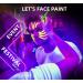 SayingArt Blacklight Glow Face Paint Kit - Non-Toxic Neon Makeup for Kids/Adults - UV Water Based Body Painting Set - Perfect for Easter, Glow Parties, and Halloween - 6pcs - Buy Online on GoSupps.com