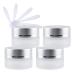 Zeoabsy 4 piece of emptiness Matt transparent glass cream cans 5ml with matt silver lid clear glass screw lid glass handle screw box glass dose of ointment puts cosmetics can for gels creams + 4x spatula