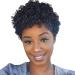 Wall black success women short afro curly hair peruecke women african bob explosive wig party wigs curly short wavy hair (black) (black) (black)