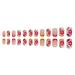 24Pcs/Box Fake Nails Press on Short Reusable with Designs Set French Artificial Wearable Fake Nail Stick-on Nails Tips Press on Nails for Wide Nail beds Long Length Cute Designs Summer