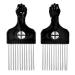 2 Pack Metal Hair Pick for Afro Hair, Hair Pick Afro Comb for Curly Hair, Afro Picks for Women/Men Hair Styling Hairdressing Tool (Black) 2 Pack Metal Hair Comb
