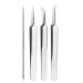 4 pcs Blackhead Remover Comedone Extractor Acne Clip Curved Blackhead Tweezers Kit Professional Stainless Pimple Acne Blemish Removal Tools Kit (Acne 4-Piece Set)