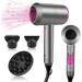 CASAMAA Hair Dryer 2000W Professional Hairdryer Powerful AC Motor Quick Drying Ionic dryer with 2 Speed 3 Heat Setting Cool Shot Button with 1 Diffuser & 2 Concentrator for Multi Women Man Hairstyles Silver-1