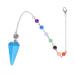 NOLITOY Hexagonal Cone Pendant Natural Crystal Craft DIY Pendant Balcony Mesh Dog Crystal Prism Tree Pendants Chakra Pendulum Necklace Rose Pendulum Necklace Rose Pendant Fine Accessories Blue 26x1.9cm