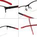 Buy Zukky Semi-Frame Photo Linen Reading Glasses - Black & Red Metal Frame - 3.75x Readers for Comfortable Vision - International Shipping Available - Buy Online on GoSupps.com