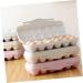 OSALADI 2Pcs 12 Plastic Egg cartons Food dispensers Refrigerator Egg Holder Tray Protective Frame Eggs Grey 30X11cm - Buy Online on GoSupps.com