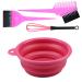 4PCS Hair Dye Kit Includes Hair Tinting Bowl Dyeing Brushes Sharp Tail Comb Mixer for DIY Hair Coloring Beauty Salon Tools Set Pink