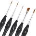 Kolinsky Sable Brush for Miniatures, Fuumuui 5pcs Fine Tip & Angle Sable Detail Citadel Model Paint Brushes with Triangular Handle for Acrylic Painting on Canvas, Watercolor, Oil, Model Painting
