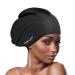 Amfun bathing cap for long hair extra large bathing cap women silicone bathing cap women and men bath cap for dreadlocks hair extensions braids Afro Haarwebart black
