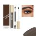 2PCS Eyebrow Cream Eyebrow Stamp Stencil Kit Natural waterproof make-up No colour loss No smudging (02#Deep brown)