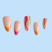 Justotry 24 Pcs Multicolour Swirl Oval False Nails - Trendy Short French Press On Nails with Nail Glue - Almond Stick On Nails for Women's Nail Art - Buy Online on GoSupps.com
