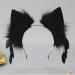 hgnxa Furry Foxes Ears Cats Girls Cosplays Hair Accessories Cute Plush Ear Headband Feathers l Decorations Role Playing Black - Buy Online on GoSupps.com
