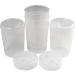 Medi-Inn beak cup 250 ml of practical set: 5 lower parts with 10 lids (5 x with opening 12 x 10 mm and 5 x with opening 4 x 4 mm) |transparent