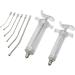 Adhere To Fly Baby Bird Parrot Manual Feeding Syringe Set with 6 Curved Gavage Tubes and Metal Spoon - 20ML - Buy Online on GoSupps.com