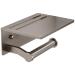 Smarthome Toilet Paper Holder with Shelf, Aluminum Tissue Roll Holder with Mobile Phone Storage Shelf for Modern Bathroom, 3M Self Adhesive No Drilling or Wall-Mounted with Screws, Brushed Nickel