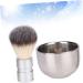 Minkissy 2x Soap Tools for Men - Mustache & Beard Care Set with Metal Shaving Bowl Cleaning Brush & Nylon Tools - International Shipping Available - Buy Online on GoSupps.com