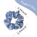 Daisy Flower Blue Hair Scrunchies 2PCS - Women's Silk Hair Accessories & Ponytail Holder Bracelet - Buy Online on GoSupps.com