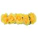 Funbase Women Rose Floral Crown Flower Headband for Wedding Festival Hair Wreath Yellow