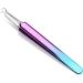 EORTA Set of 3 Stainless Steel Curved Tweezers Blackhead/Whitehead/Acne Needle Pimple Acne Removal Tools Face Cell Clip Cleaner with Plastic Storage Box for Face Skincare Rainbow - Buy Online on GoSupps.com