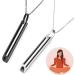 Fohyloy 2 pieces of smoke cessation necklace anxiety necklace breathing necklace meditation of the breathtalks calming panic slowdown of breath with spinning rings (Black+Silver)