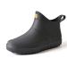fereshte Men's Ankle Rain Boots Waterproof PVC Short Rubber Garden Boots 10.5 Black