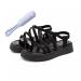 Orthopedic Bunion Corrector Sandals Womens Summer Platform Wide PU Bunion Corrector Sandals Breathable Casual Beach Travel Shoes for Orthopedic Big Toe Bone Correction Beach 7.5 Black