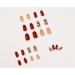Wine red leopard print autumn and winter wearing manicure products fake nails patches waterproof detachable nail patches JP927 - Buy Online on GoSupps.com