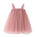 PythJooh Baby Girl Tulle Dress Toddler Girl Sleeveless Butterfly Wings Tutu Princess Dress Daisy Stars Sundresses for 0-4Years 18-24 Months Dusty Pink