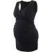 ZUMIY Maternity Nursing Top | Women's Cotton V Neck Ruched Waist | Double Layered Tank | Black+Grey 2-Pack - Buy Online on GoSupps.com