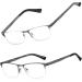 EYECEDAR 5-Pack Reading Glasses for Men Metal Gunmetal Half Frame Spring Hinges Eyeglasses Readers 1.50 Metal Grey 1.5 x - Buy Online on GoSupps.com