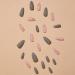 Almond Press on Nails Medium with Flower Glitter Designs - Pink/Gray False Nails - 24Pcs - Buy Online on GoSupps.com