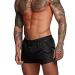 Rexcyril Men's Athletic Gym Workout Shorts 3 Inch Quick Dry Running Bodybuilding Short Shorts with Liner and Zipper Pockets Medium Black