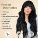Emmor Black Wig with Bangs - Long Wavy Synthetic Hair Wig for Women | Perfect for Everyday Wear & Parties - Buy Online on GoSupps.com