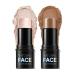 2-Pack Highlighting and Finishing Stick Non-stick Face Highlighter and Shadow Pencil Long-Lasting Smooth Face Highlighting Makeup (Yinhe Coffee)