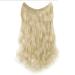 Silk-Co hair extension with rubber band adjustable Secrets hair part synthetic extensions with cord invisible corrugated extensions for women bleaching blonde 60cm 60 cm blonde