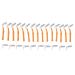 Small interdental brush L-shaped push-pull interental brush oral care tooth whitening toothpick jaw-friendly cleaning brush orange 25 pieces