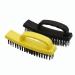 2pcs G Type Wire Brush Steel Metal Multifunctional Cleaning Polishing Brush Rust Removal Plastic Comfortable Grip for Decontamination Durable Gap Cleaning Brush