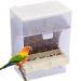 Roysmart feed dispenser bird transparent bird food container for budgies canary birds nymphic finches sittiche