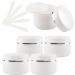 empty jars with lids cosmetic jar B0CL9KHDNF5 PC 150ml White Empty Plastic Cosmetic Jars with Screw Lid with Silver Ribbon 150g Small Storage Pot Containers for Homemade Salve  5X Spatula (Color : B