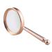 Magnifiers Handheld Magnifying Glass 85mm Glass Lens Gold Handheld Reading 5 Times Reading Aids