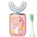 Kids Ultrasonic Electric Toothbrush, U-Shaped Toothbrush 6 Gear Speed Mode IPX7 Waterproof 360° Oral Cleaning Automatic Toothbrush for 2-7 Years Old Baby Toddler (2.Pink)